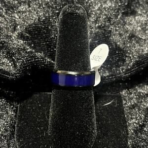 Blue and black ring